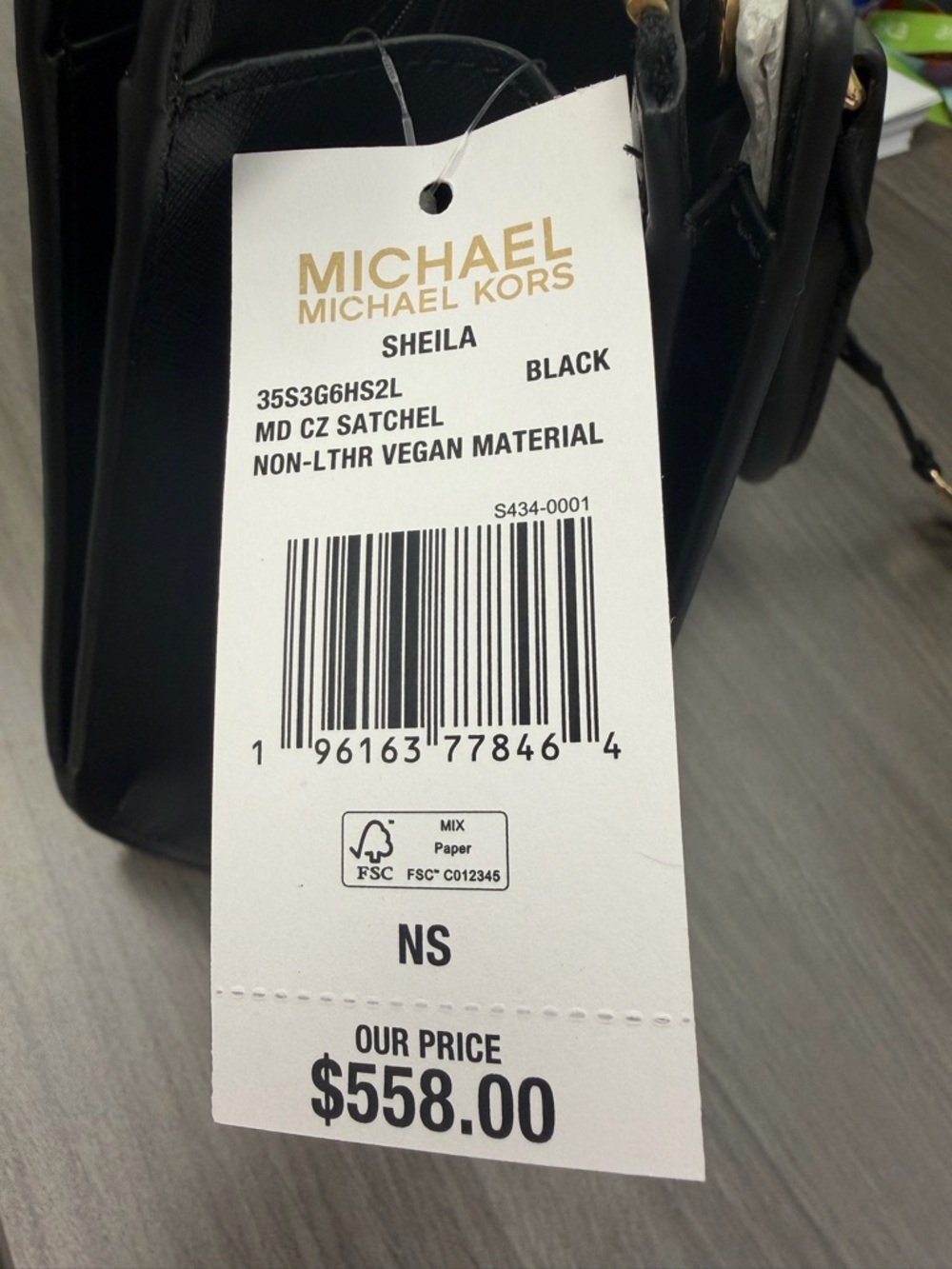 Michael Kors Black Saffiano Leather Satchel with Gold Hardware - Picture 2 of 5